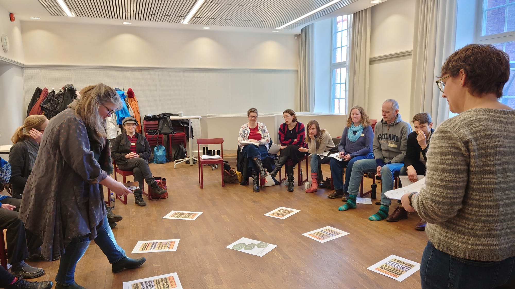 A group of people experimenting with Beyond the Horizon of Possibility in Sweden